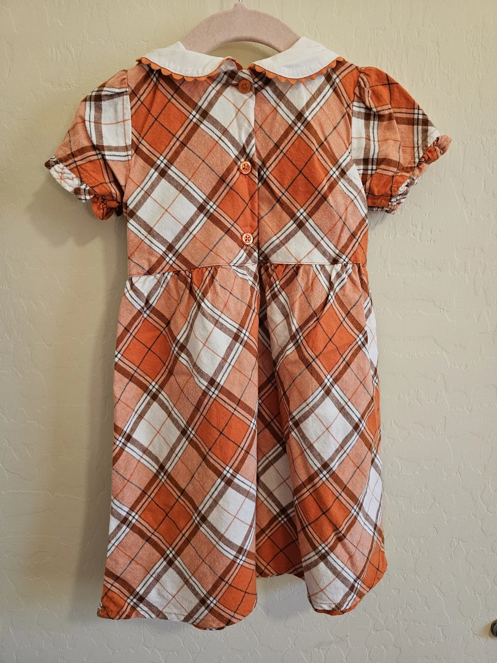 Gymboree Girls Fall Plaid Twill Peter Pan Dress Lil Pumpkin 3T